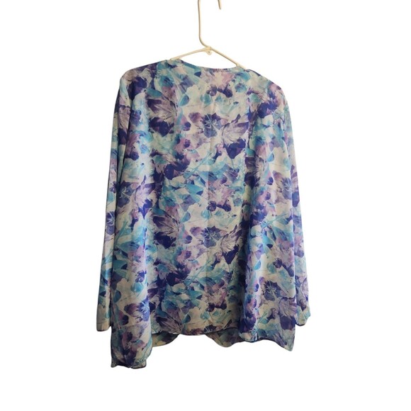 Vintage Koret Floral Sheer One Button Blouse With Matching Tank 20W - Picture 5 of 5